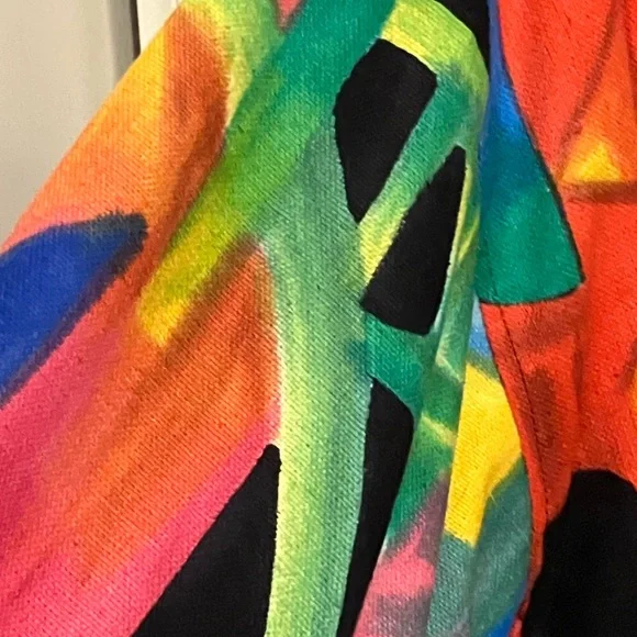 Dilemma Dhun Shroff Womens Silk Kimono One Size Colorful Abstract Art To Wear - Picture 3 of 6